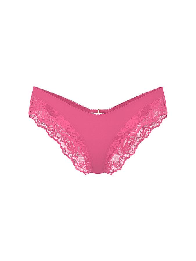 Rose Lace-Trim High-Leg Cheeky Panty image number 2