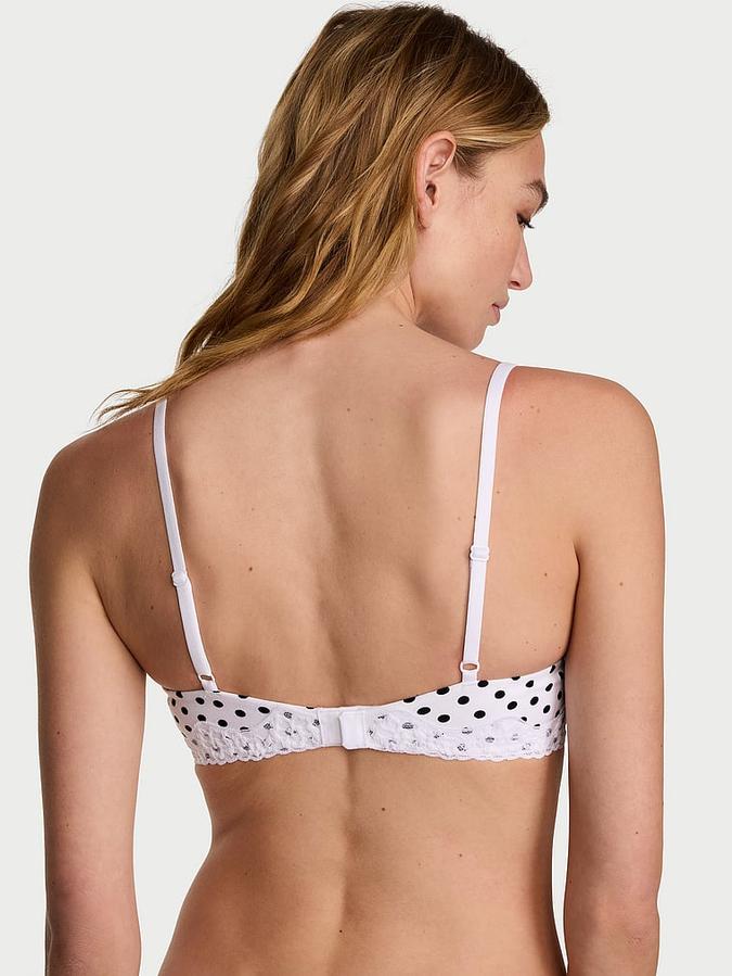 Perfect Shape Cotton Lace-Trim Push-Up Bra