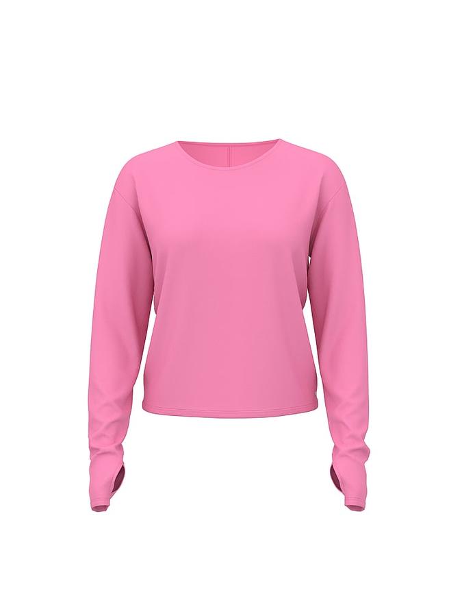 VSX Drapey Knit Long-Sleeve Open-Back Tee image number 2