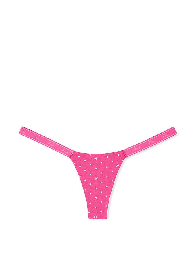 Logo Cotton High-Leg Micro Thong Panty image number 2