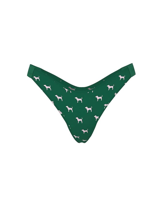 Logo Cotton Shine High-Leg Thong Panty image number 2