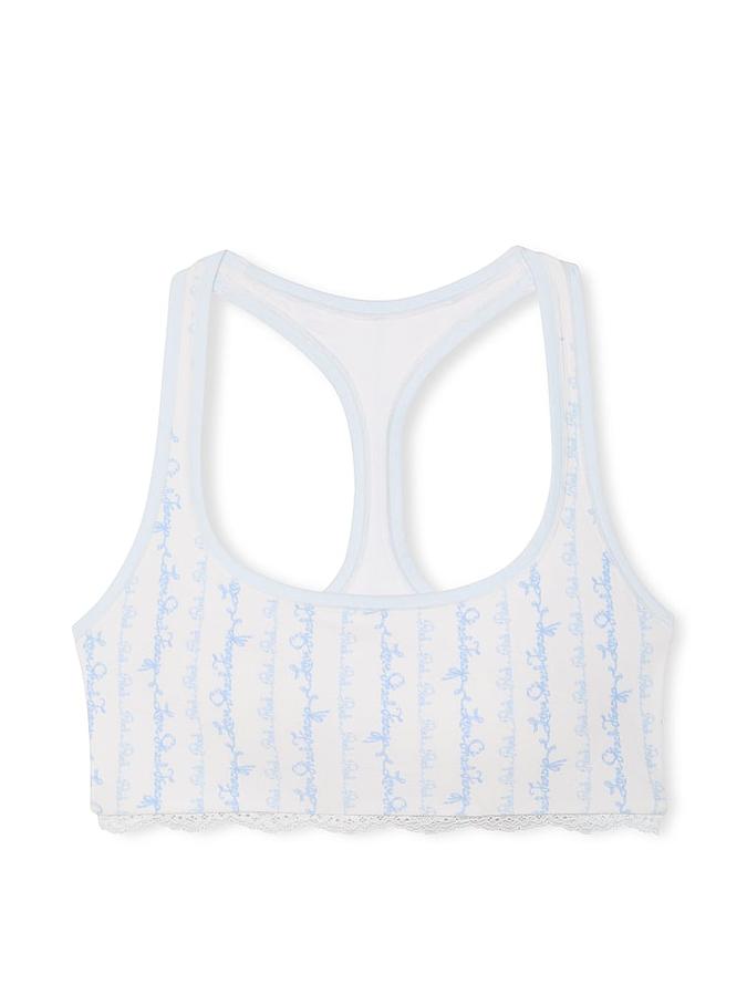 PINK x LoveShackFancy Cotton Racerback Bralette image number 2