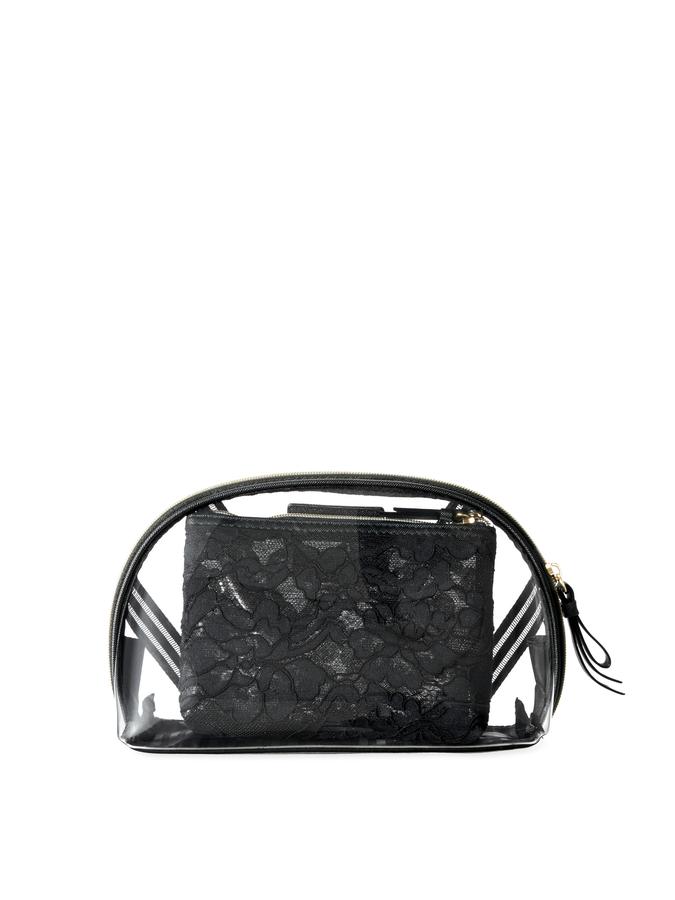 The Victoria Cosmetic Case Duo Black Lace image number 0