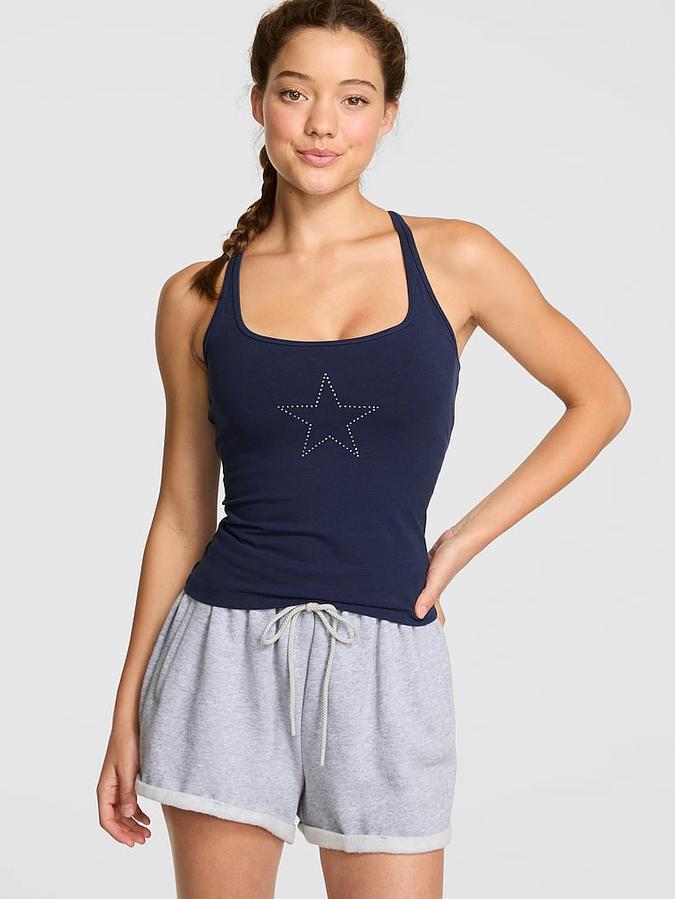 Blue All-Day Cotton Square-Neck Bra Tank All-Day Cotton Square-Neck Bra Tank