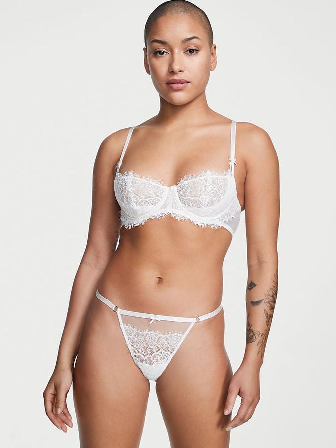 Mesh and Lace V-String Panty image number 0