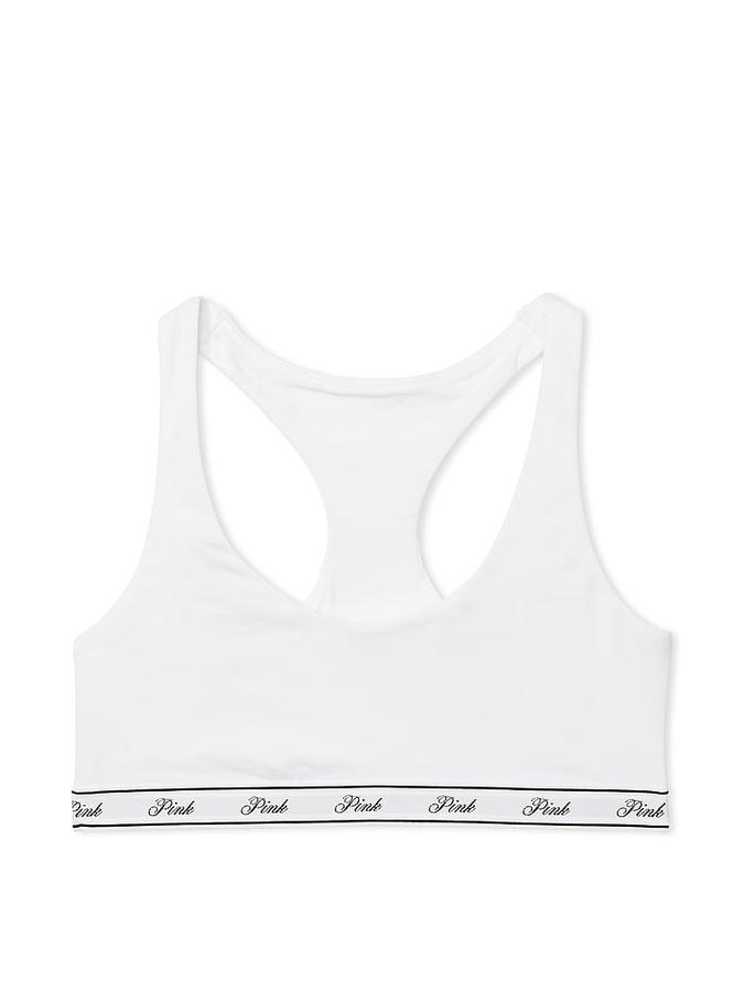 Cotton Logo Racerback Bralette image number 2