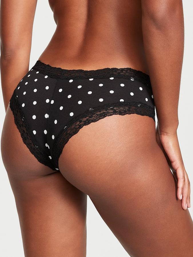 Lace-Waist Cotton Cheeky Panty image number 1