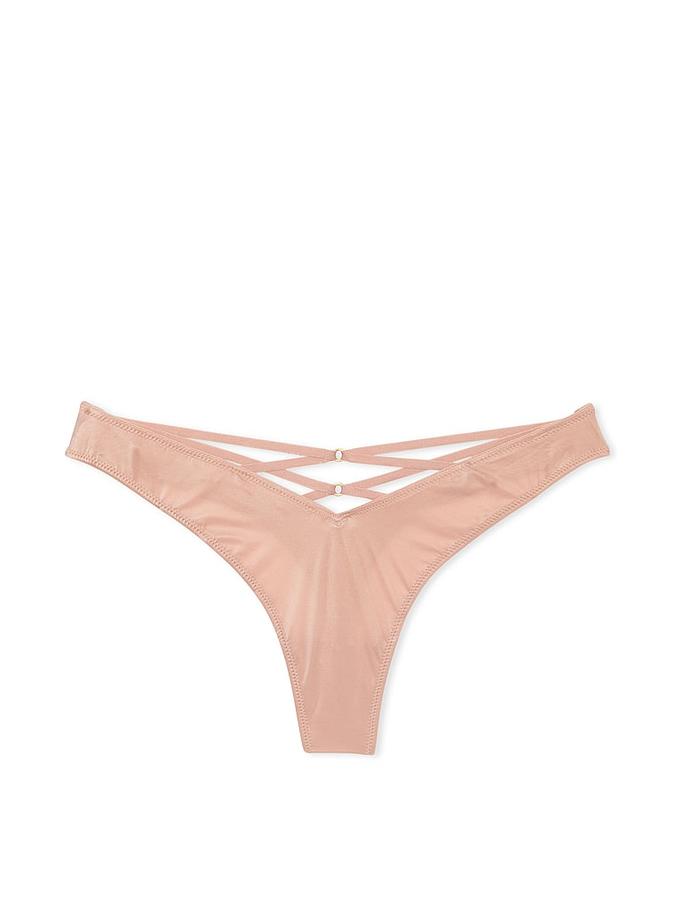 Smooth Strappy-Back High-Leg Thong Panty image number 2