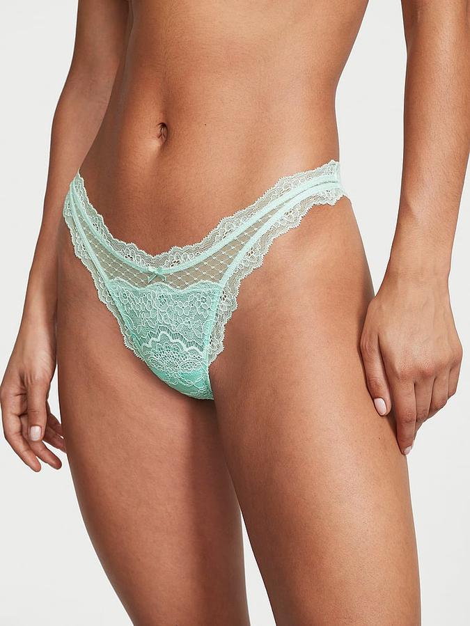 Lace & Mesh Brazilian Panty image number 0