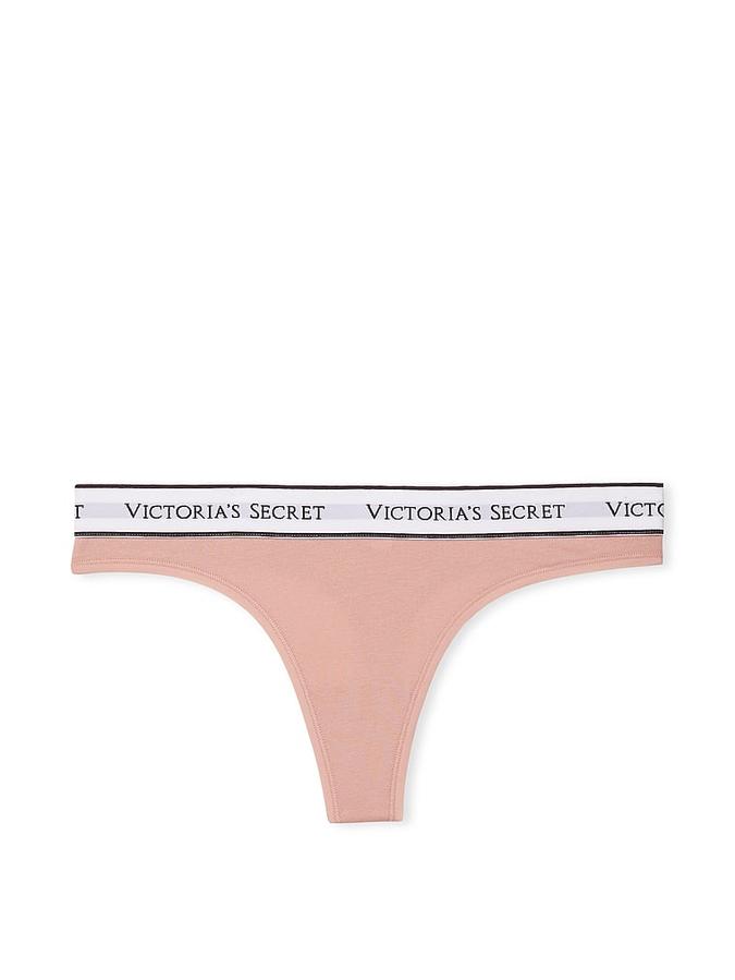 Logo Cotton Thong Panty image number 1