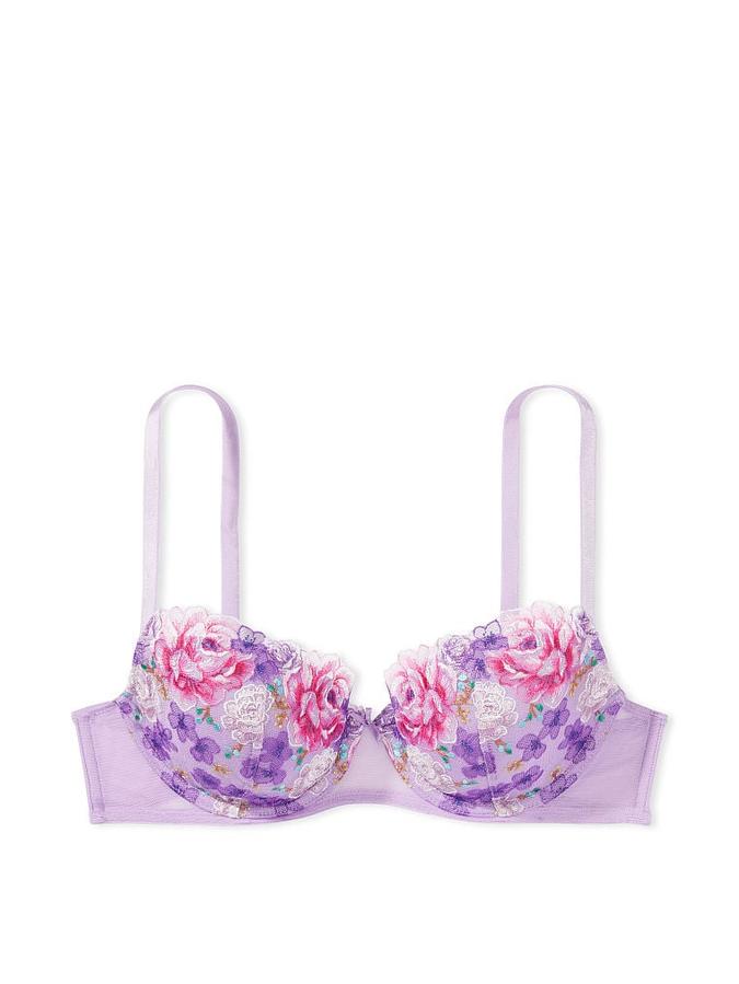 Floral Embroidery Lightly Lined Demi Bra image number 2