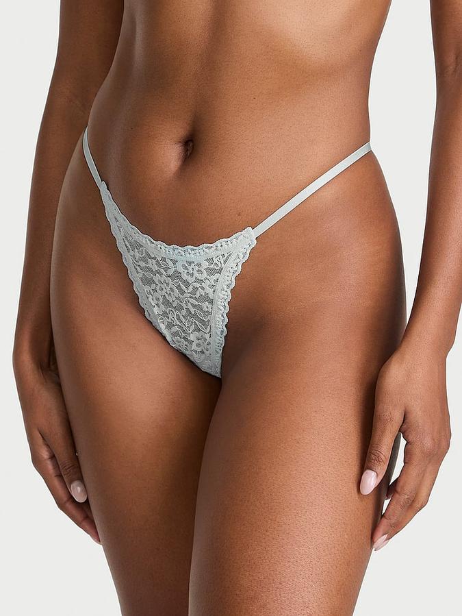 Blossom Lace Strappy-Back String Thong Panty image number 0