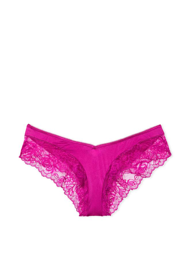Rose Lace-Trim High-Leg Cheeky Panty