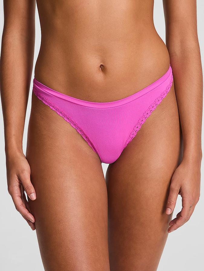 Seamless High-Leg Thong Panty image number 0