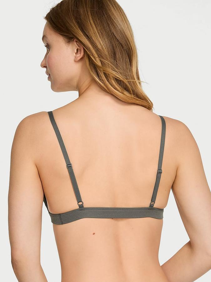 Cotton Shadow Stripe Unlined Triangle Bralette