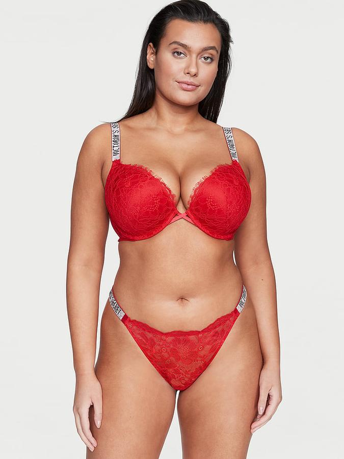 Shine Strap Lace Thong Panty image number 0