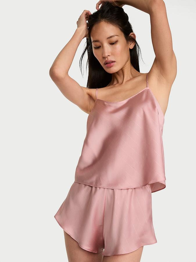 Satin Open-Back Cami & Shorts Set