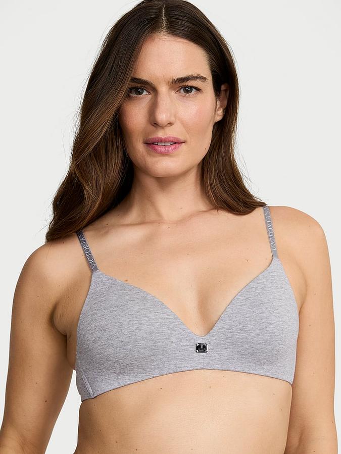 Cotton Logo Hardware Lightly Lined Wireless Bra image number 0