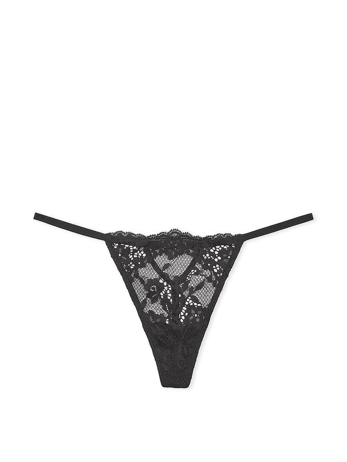 Twinkle Bow Lace V-String Panty image number 0