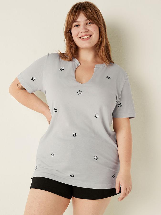 Campus Short Sleeve Notch Neck Tee