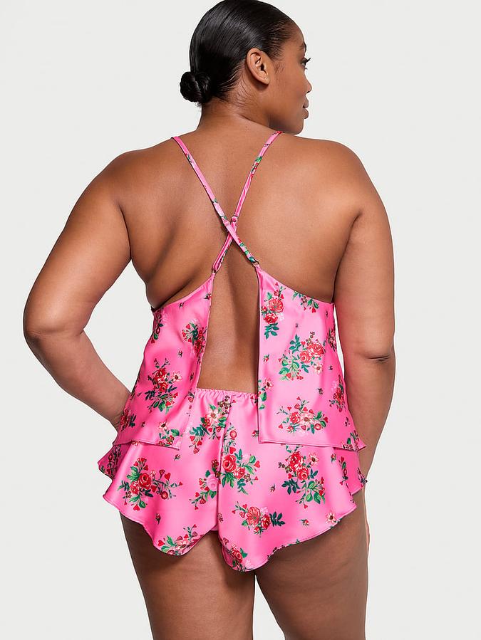 Satin Open-Back Cami & Shorts Set