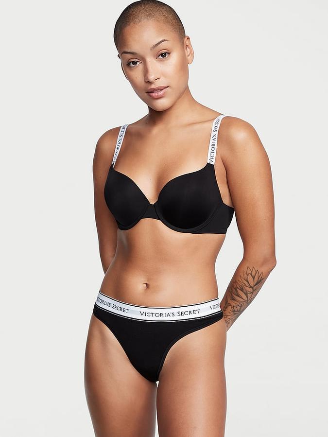 Logo Cotton Thong Panty