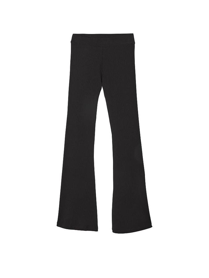 Stretch Cotton Ribbed Flare Legging image number 2