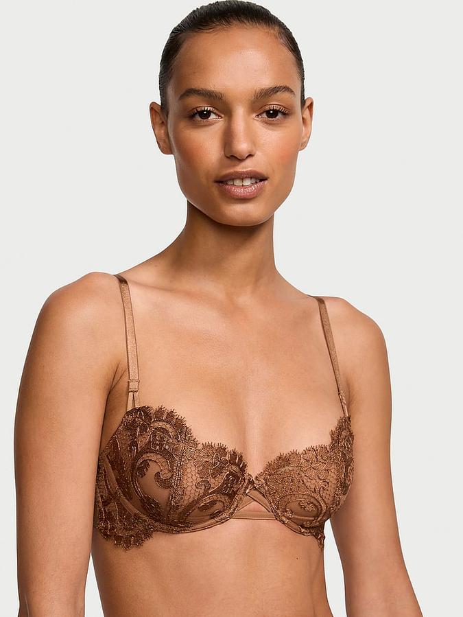 Wicked Unlined Boho Floral Embroidery Balconette Bra image number 0