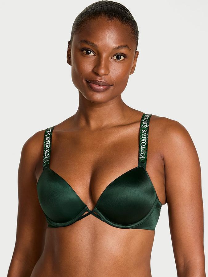 Logo Shine Strap Push-Up Bra