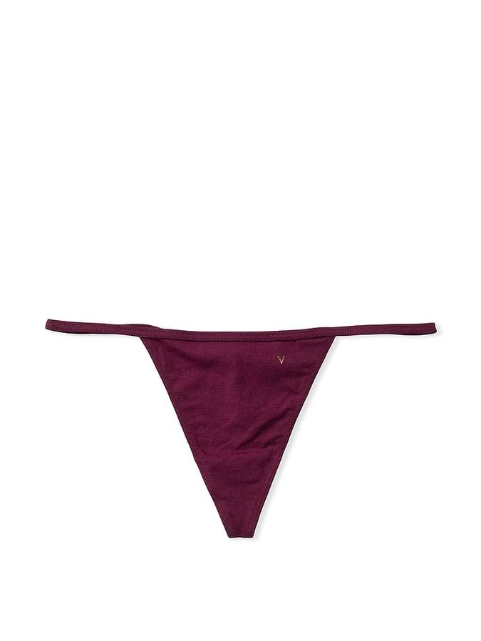 Stretch Cotton V-String Panty image number 1
