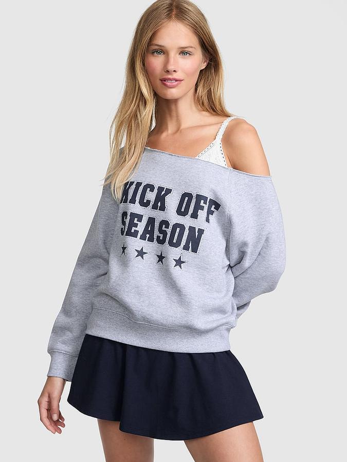 Ivy Fleece Off-The-Shoulder Sweatshirt
