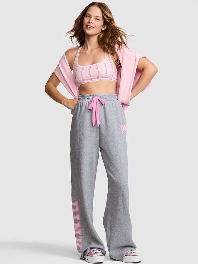 PINK x LoveShackFancy Wide-Leg Sweatpants image number 0