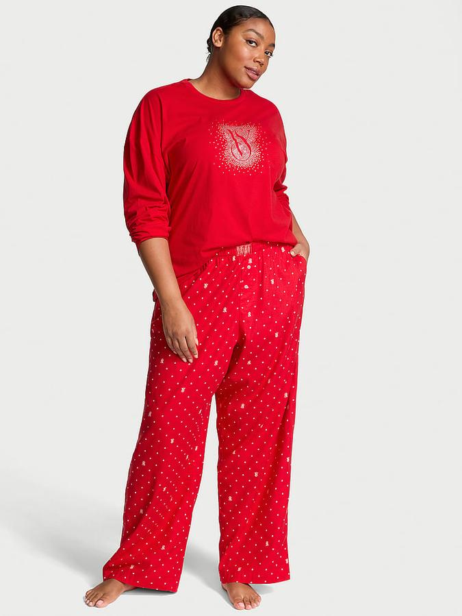 Flannel Long-Sleeve Tee-Jama Set image number 0