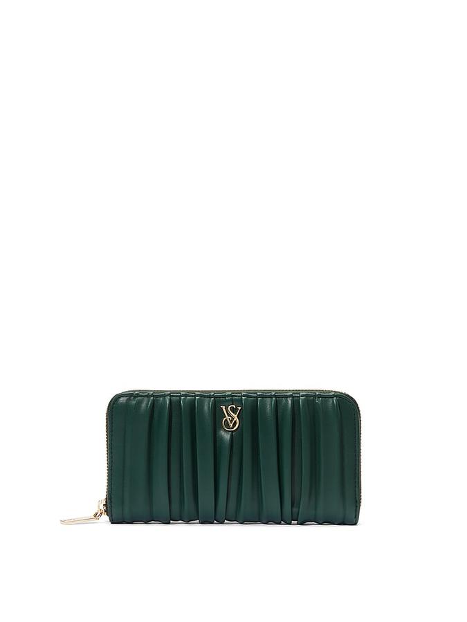 Buy The Victoria Large Wallet with Zip Green Online - Style ID
