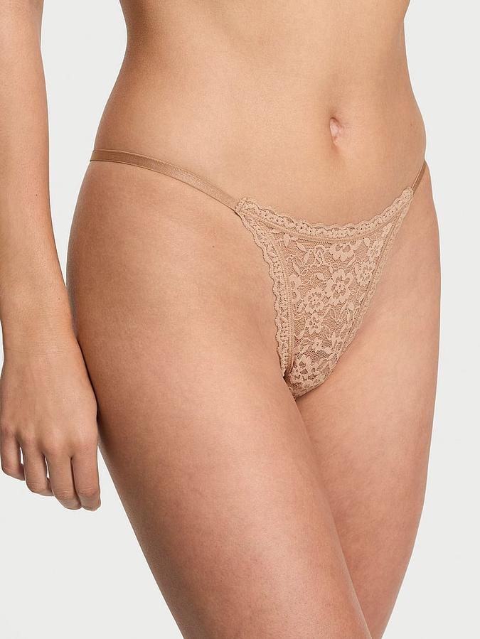 Blossom Lace String Thong Panty image number 0