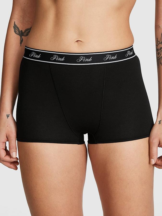 Logo Cotton High-Waist Boyshort Panty