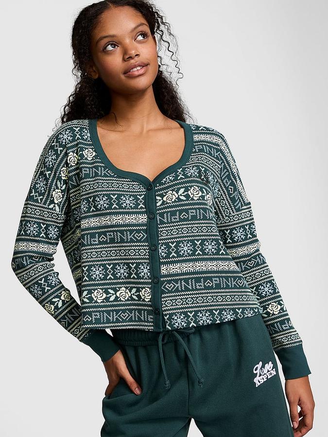 Thermal Boxy Cardigan image number 0