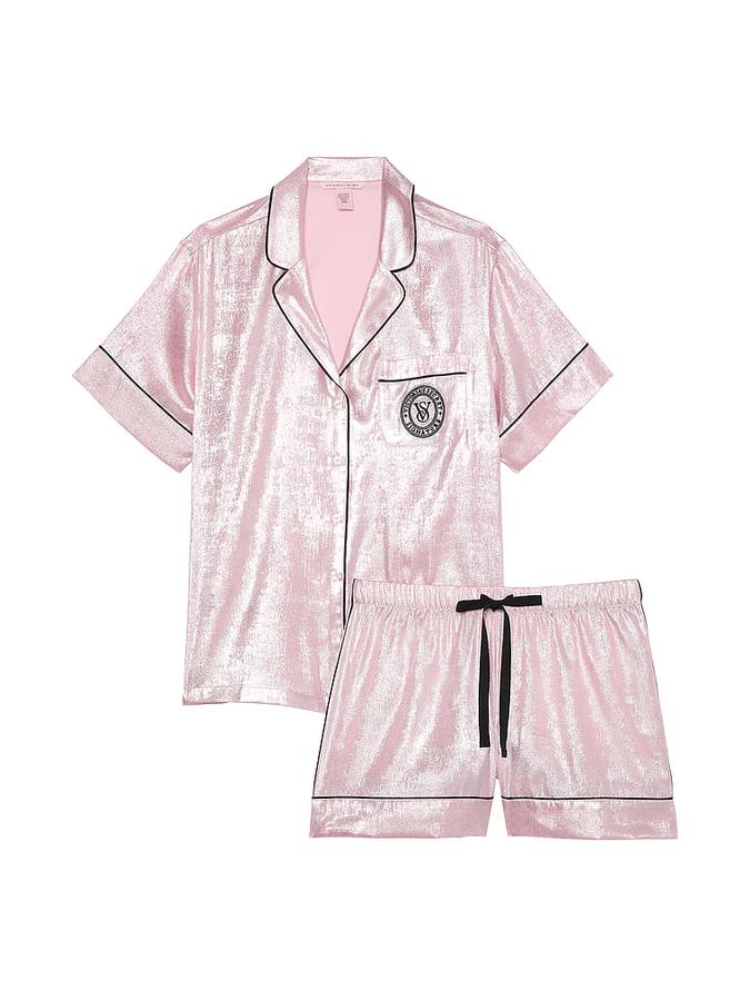 Glazed Satin Short Pajama Set image number 2