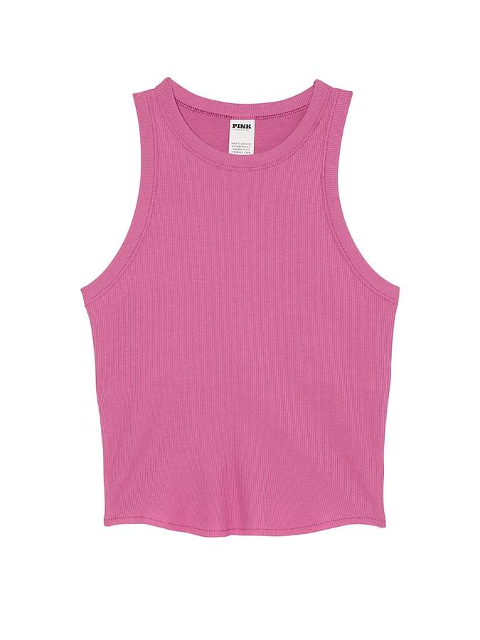 High-Neck Ribbed Tank image number 0