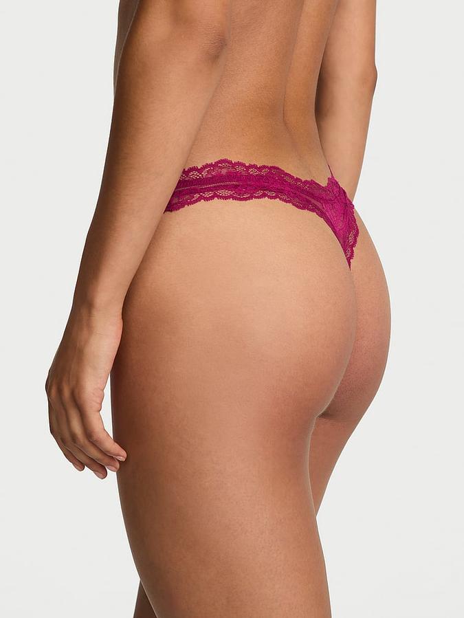 Rose Lace High-Leg Thong Panty