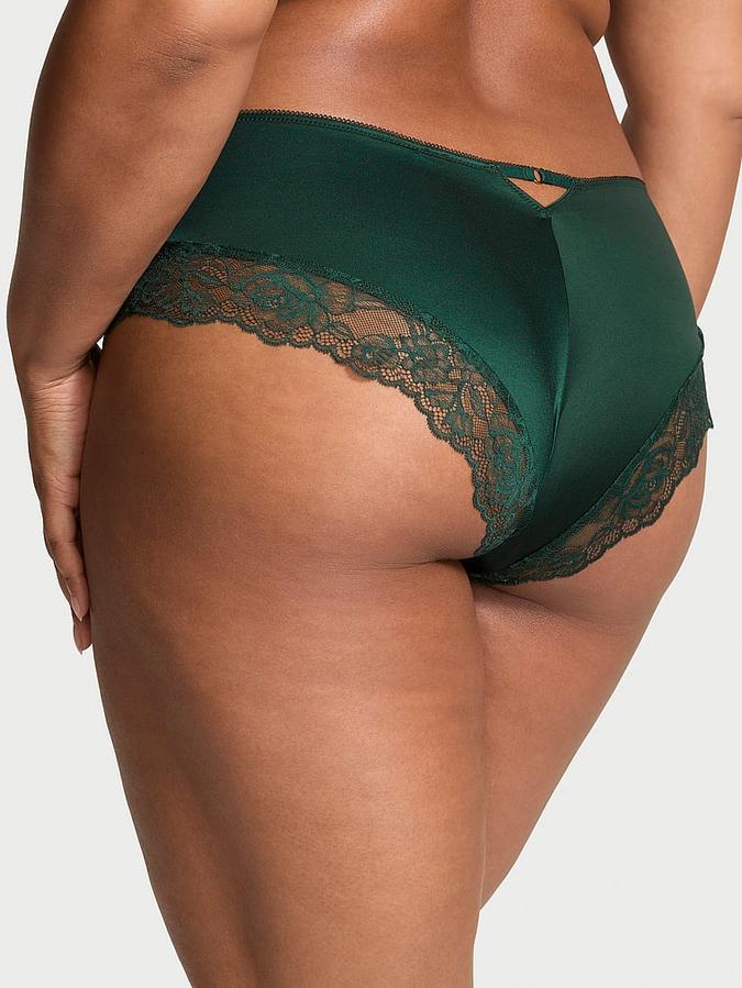 Rose Lace-Trim High-Leg Cheeky Panty