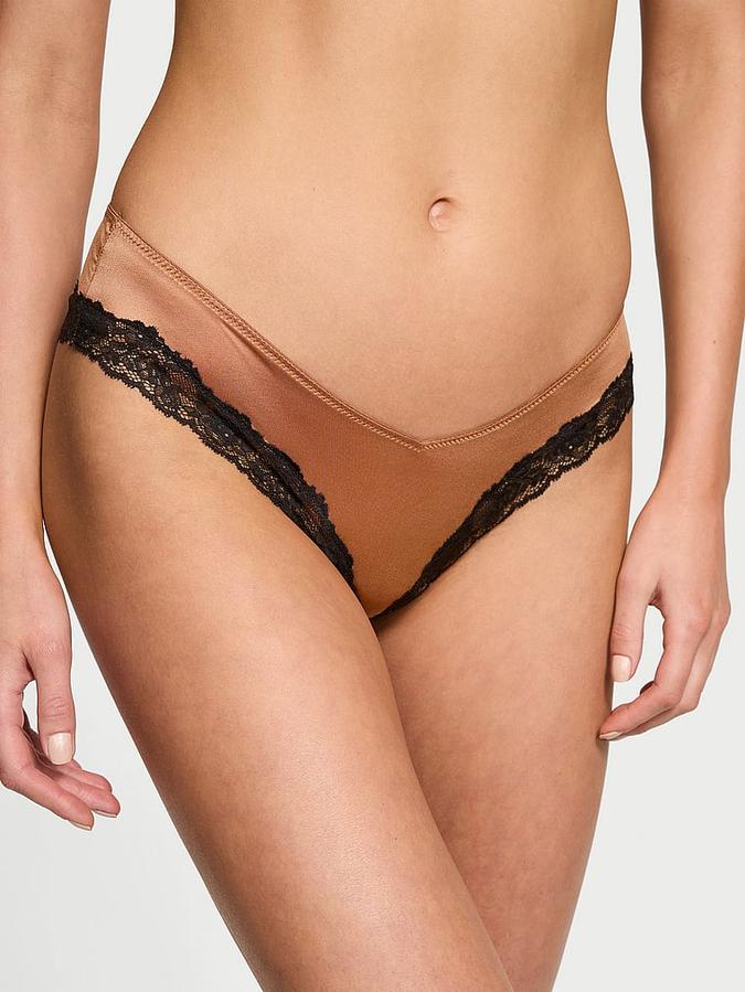 Lace-Trim High-Leg Cheeky Panty image number 0