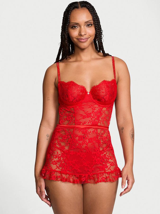 Twinkle Wicked Unlined Lace Apron Set image number 0