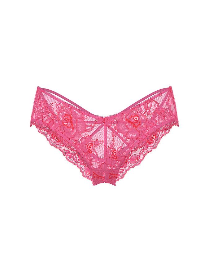 Rose Lace Strappy Ring Hardware Crotchless Cheeky Panty image number 2