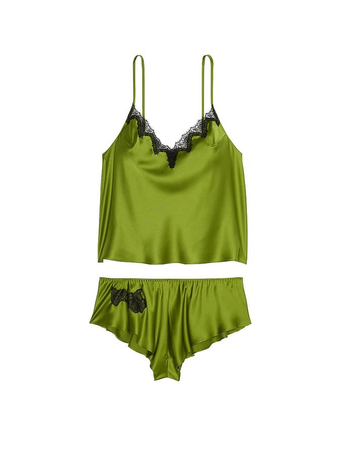 Satin Rose Lace-Trim Cami & Flutter Short Set image number 2