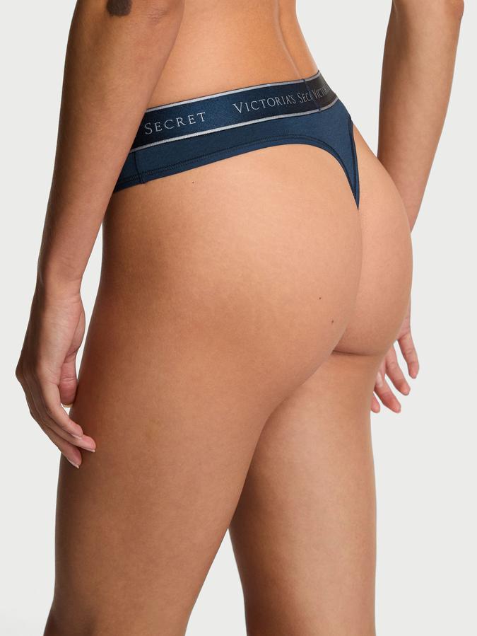 Logo Cotton Thong Panty