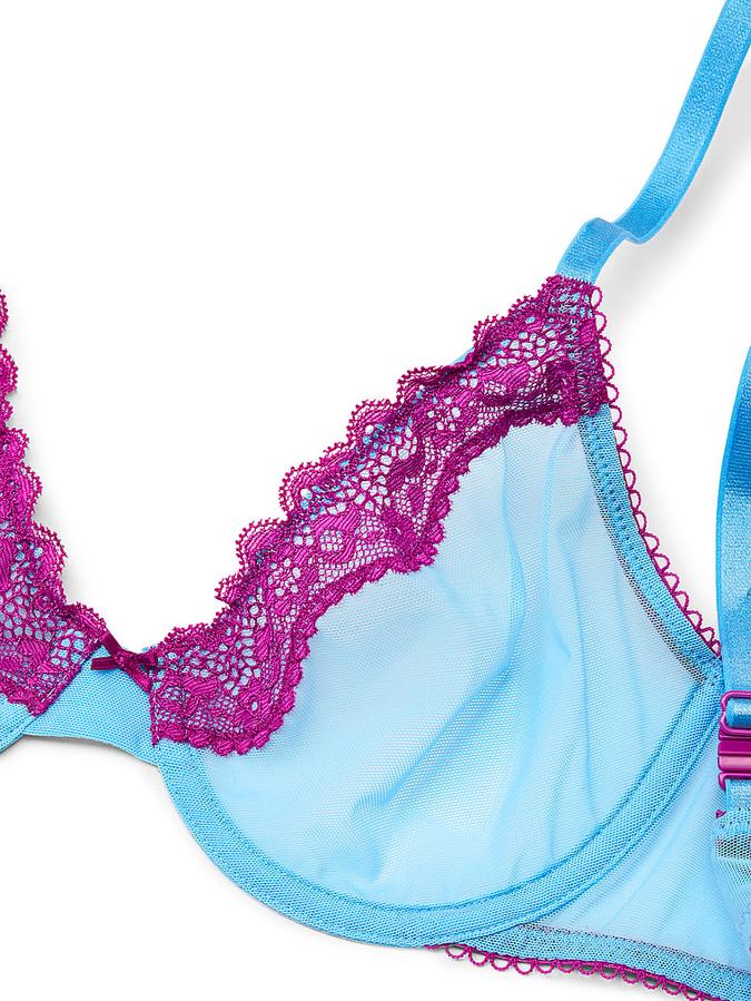 Fun & Flirty Lace-Trim Unlined Demi Bra image number 3