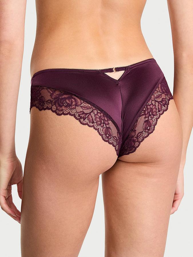 Rose Lace-Trim High-Leg Cheeky Panty