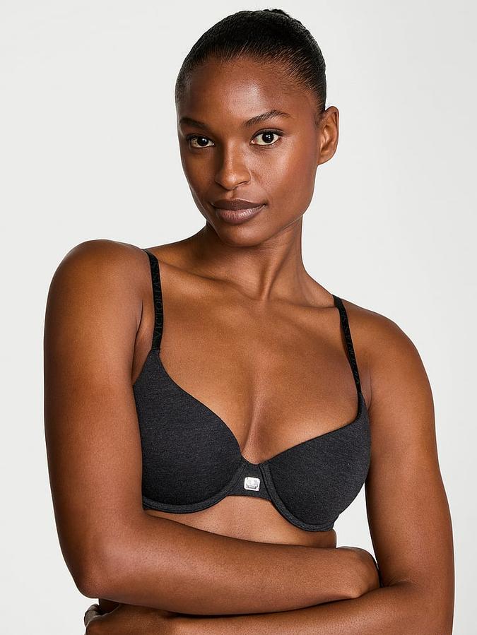 Cotton Logo Hardware Lightly Lined Demi Bra image number 0