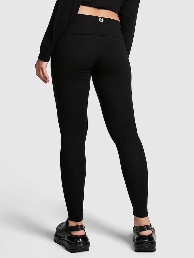 Cotton Mid-Rise Foldover Leggings image number 1
